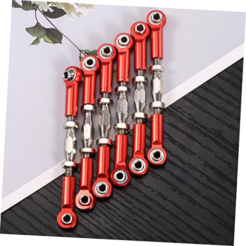 6pcs Adjustable Turnbuckle Rod Linkage Aluminum CNC Machined for Rc Car Easy to Install Scale for Upgrade - color: Red