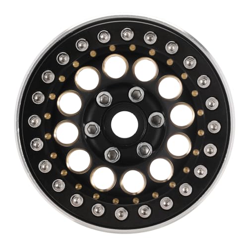 INJORA 1.9" 150g Brass & Aluminum -10mm Offset Wheels for 1/10 RC (Black) - color: Black