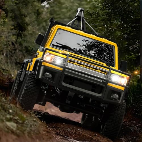 RC Truck 1/12 RC Rock Crawler 4x4 Remote Control Pickup Off Road RTR 2.4GHz All Terrain Proportional Throttle Steering for Adult MN-82T - color: Yellow