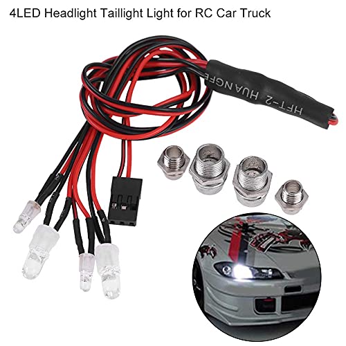 RC Car 4 LED Light Kit, 3-7V DIY Headlight Taillight Light Kit forHSP 1/10 1/8 RC Car Truck