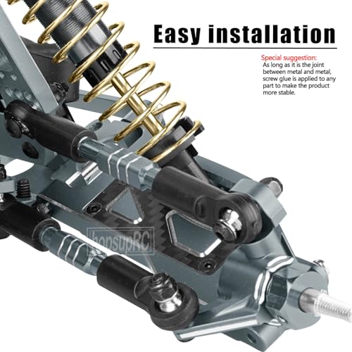 Aluminum for Upgrades Parts 1/10 Slash 2WD VXL/Slash 2WD,Front&Rear Suspension A Arms w/Tie Bar (Only for Slash) Hops Up,Titanium - color: Titanium(for 1/10)