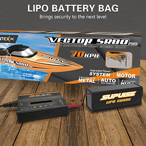 LiPo Battery Bag, 2 Pack, Fireproof & Explosionproof Storage | Heat-Resistant Fiberglass Case for LiPo Batteries Charging, Transport (7.28 x 2.95 x 2.36 inches) - size: small