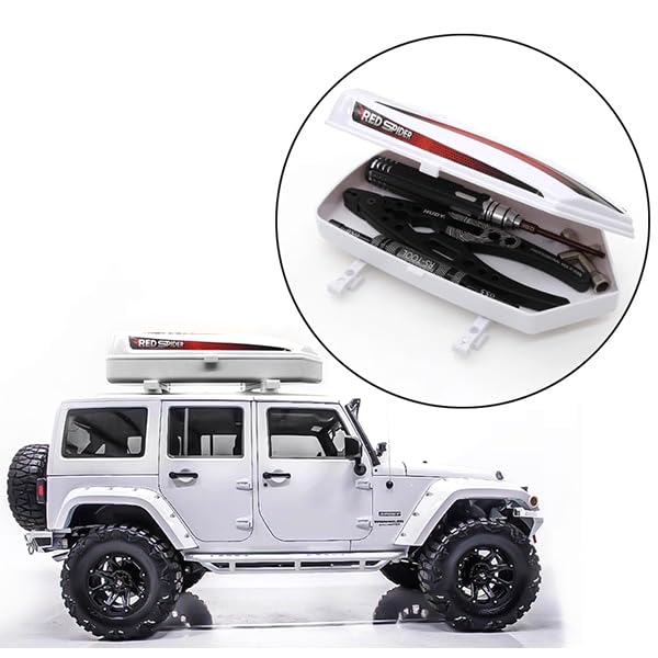 RC Plastic Roof Trunk Luggage Rack Box, Car Shell Body Upgrade for 1/10 or 1/12 Proportion Traxxas TRX4 TRX6 Axial SCX10 90046 G63 VP VS4 RC Crawler (White) - color: White