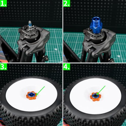4Pcs Aluminum Alloy RC Hex Combiner Wheel Hex Hub Adapter Upgrades for 1/8 Tra-xxas Jato VXL 2S RC Monster Trucks (Blue) - color: Blue