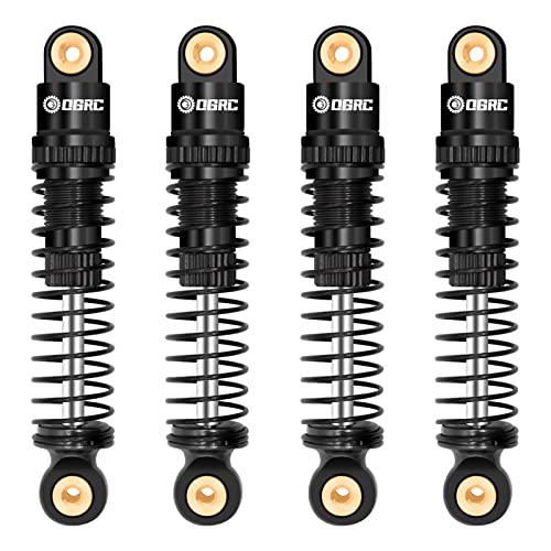 OGRC Shocks Absorber Oil Threaded Damper Aluminum Front & Rear Shocks for Axial SCX24 C10 JLU Deadbolt Gladiator Bronco Upgrade Parts (Black) - color: Black