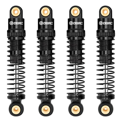 OGRC Shocks Absorber Oil Threaded Damper Aluminum Front & Rear Shocks for Axial SCX24 C10 JLU Deadbolt Gladiator Bronco Upgrade Parts (Black) - color: Black