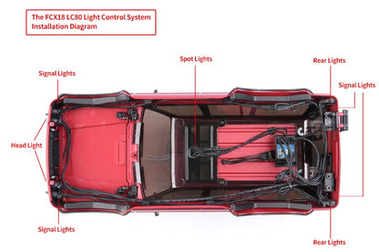 Light Control System Set for Ctrl Frk Brushless System for FMS FCX18 LC80 - color: Light Control for Lc80