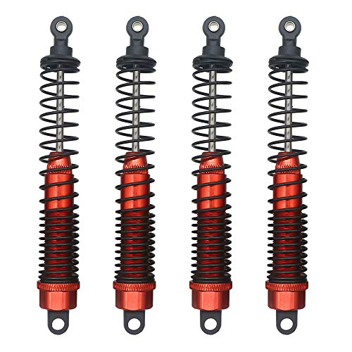 Shock Absorber Damper 130mm Oil Adjustable Alloy Aluminum for RC Car 1/10 Crawler Truck Upgraded Hop-Up Parts HPI HSP Traxxas Losi Axial Tamiya Redcat Himoto Losi(Green) - color: Red