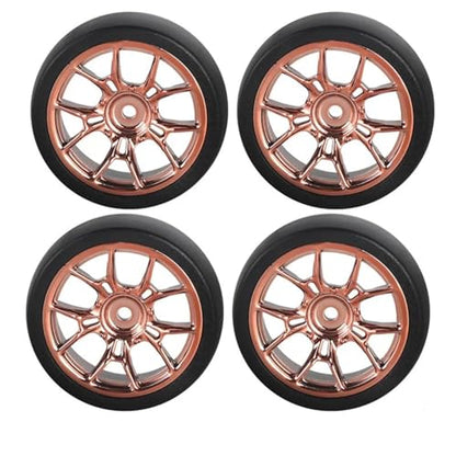 RC Toys For Ldrc AE86 A86 LD1801 LD1802 LD1803 LD1804 A01 A02 1/18 4pcs 31mm RC Hard Drift Tire Wheel Hard Tyre RC Car Upgrade Parts(Brown D) - color: Brown D