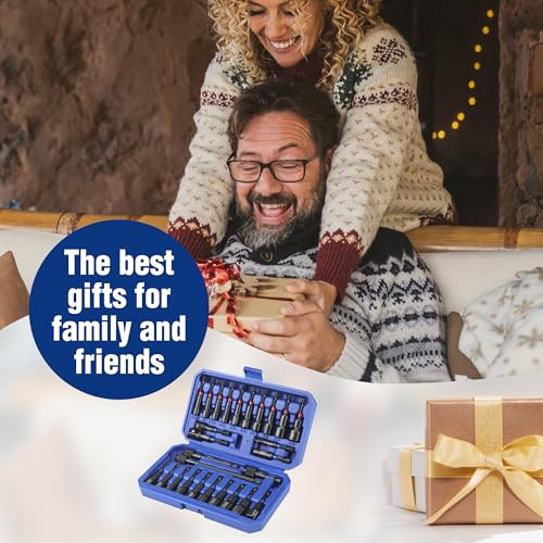 WORKPRO 27 PCS Magnetic Nut Driver Set with Quick-Release Extensions | Impact Drill Driver Bit 1/4" Hex Shank, SAE & Metric Cr-V Power Nut Drivers, Impact Socket Adapters, Bit Holder and Toolbox - size: 27PCS Magnetic Nut Driver Set