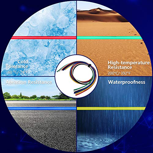 Fermerry 22 AWG Stranded Wire Spool 5ft Each 6 Colors | Flexible 22 Gauge Silicone Hook up Wire Kit Electrical Tinned Copper Wire - size: 5FT, style: 22 AWG-6C