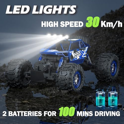 BananMelonBM 1:10 Scale Remote Control Car, 48+ KM/H High Speed Amphibious RC Monster Truck, 4WD Waterproof Off RC Road Car, 2 Batteries 80Mins Play, Toy Gift for Adults Kids Boys Girls