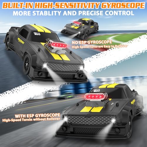 1/16 RC Drift Car with Gyro Full Proportional 4WD 50KM/h High Speed Remote Control Cars+Remote Control Robot Dog Toy 2.4GHz 8WD All-Terrain Gesture Sensing Stunt RC Cars RTR Climbing Robot Dogs