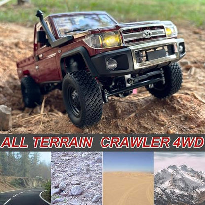 WPLDEWAN MN82 RC Crawler 1/12 Scale Remote Control Truck Off Road RC Rock Crawler 4x4 Toyota Land Cruiser All Terrain Car 280 Motor Proportional Throttle Steering RTR Hobby Toy Adult