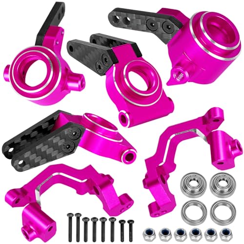 RC Aluminum Caster Block,Steering Blocks,Rear Stub Axle Carriers w/Bearings Upgrades Part for 1/10 Senton/Granite/BigRock/Vorteks/Typhon 3S Blx 4X4 Mega 550,Pink