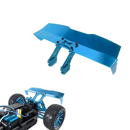 1/16 Scale RC Car Upgrade Metal Spoiler Assembly CNC Machined Aluminum Rear Wing for MJX Hyper Go 1/16 16207 H16PL RC Car, Replacement Parts for Enhanced Stability and Customization (Blue) - color: Blue