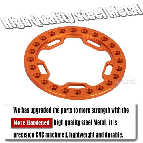 Metal 1.9 Beadlock Wheels Replacement Ring for 1/10 TRX4 SCX10 90046 90047 Crawler RC Car,4Pcs RC 1.9 Beadlock Wheels Replacement Ring,Orange - color: Orange - (Beadlock Ring)