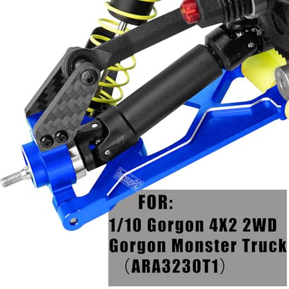 RC Aluminum Front Rear A Arms Upgrades Part for 1/10 Gorgon 4X2 2WD Gorgon Monster Truck(ARA3230T1),Alloy Front Rear Suspension A Arms Hops Up,Navy Blue(6PCS) - color: Navy Blue(6pcs)