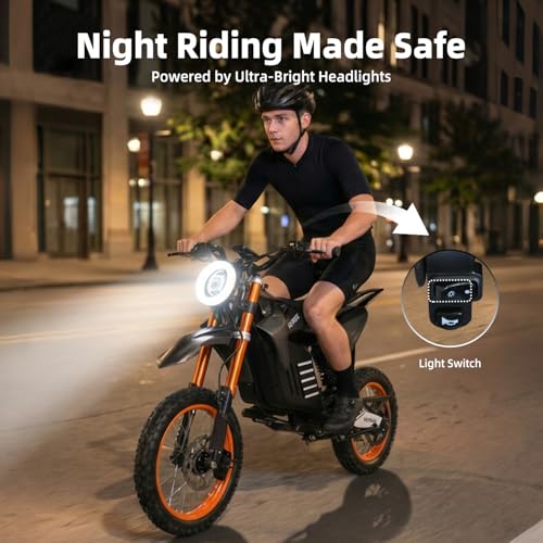 Electric Dirt Bike for Teens and Adults, 3500W Peak Motor, 35 MPH Max Speed Fast Electric Motorcycle, 48V 20.8AH Battery, 37 Miles Range, 265 LBS Load, Dual Suspension, Dual Hvdraulic Brakes