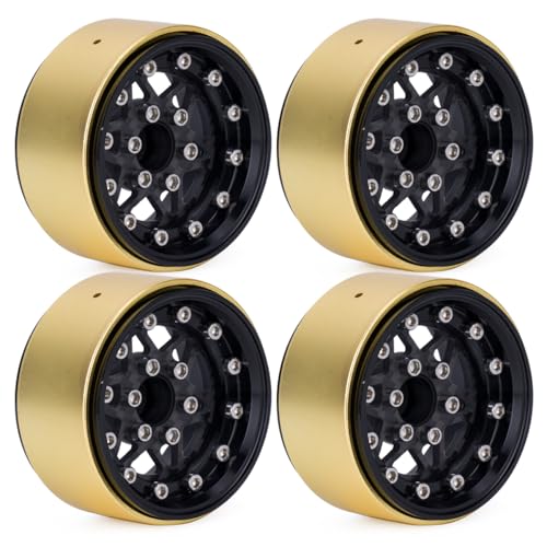 RCQQPS 1.9" Brass Coating Internal Beadlock Ring Clamp Ring 94g Heavy Metal Wheel Counterweight Fits 1.9 Wheel Rim for 1/10 TRX4 TRX6 Axial SCX10 I II III Pro Redcat GEN7 GEN8 RC Crawler Car (4PCS) - size: 4PCS