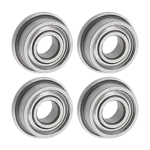 uxcell F683ZZ Flanged Ball Bearing 3x7x3mm Double Shielded Chrome Steel Flange Bearings, 4pcs - size: 3x7x3mm