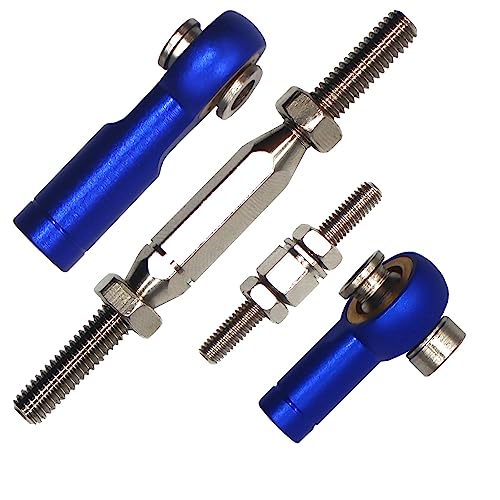 Aluminum Adjustable Turnbuckles Camber Link Upgrade Parts for Traxxas 1/10 Rustler 2WD/4X4, Slash 4X4/2WD, Stampede 4X4/2WD VXL, Hoss 4x4, 7 PCS (Pale Blue) - color: Pale Blue