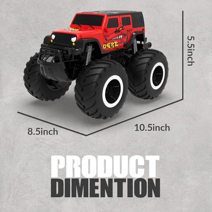 STEMTRON Amphibious Remote Control Car 1:16 All Terrain RC Monster Truck | 2.4GHz, 360° Spin, Double-Sided Water Driving, Pool & Beach Off-Road RC Car Toy, Gift for Kids - color: Red Suv, size: 1:16 Scale