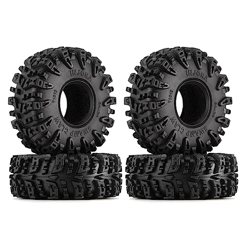 INJORA 1.0 S5 Swamp Claw Mud Terrain Tires for 1/18 1/24 RC, 64 * 24mm