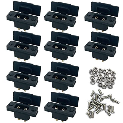 10Pcs Amass XT90E-M Battery Connector XT90E Male Plug Gold-Plated Connector with PVC Protective Sleeve Dust Cap for RC Aircraft Drone Accessories - style: XT90E-M Connector