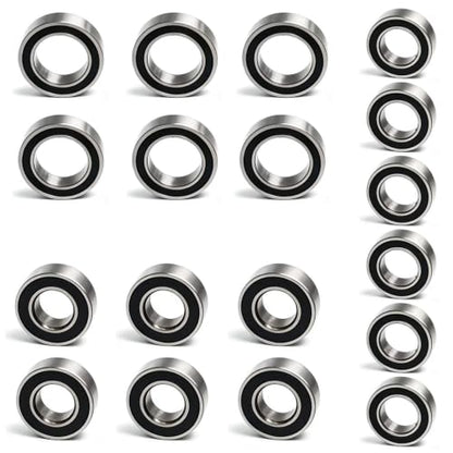 18pcs RC Car Ball Bearing Set 4x7x2.5mm 4x8x3mm 7x11x3mm Compatible with Wltoys 1/14 144001 RC Car Upgrade Parts