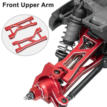 Aluminum 1/16 Suspension Arms Front Rear and Upper Lower Suspension Arms | for Traxxas 1/16 Mini XRT Monster Truck Upgrade, Red - color: Red