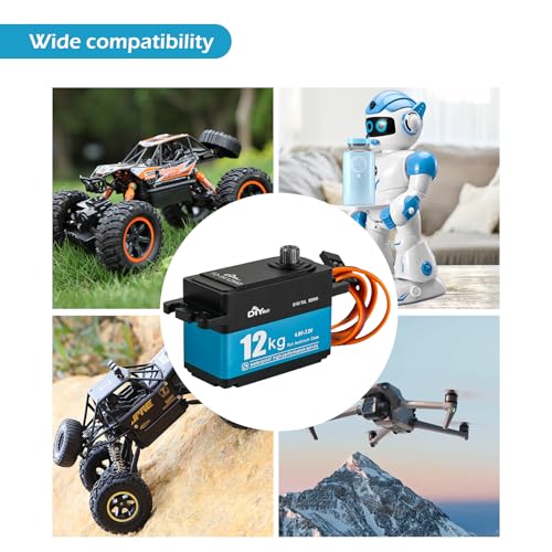 TD-9412 12KG Low Profile Waterproof Digital Servo 360° Continuous Rotation Carbon Brush Stainless Steel Gear for 1/10 RC Car Robot - size: Full-metal 360°
