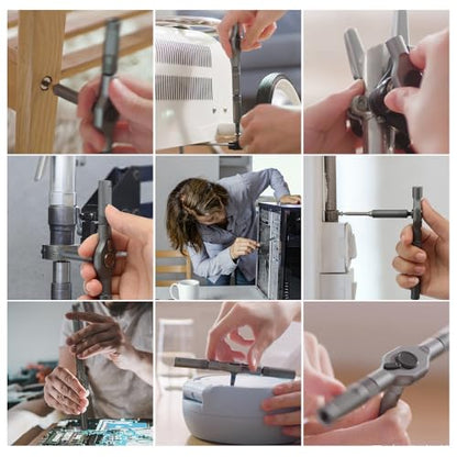 ANVANNA 42 in 1 Magnetic Screwdriver, Screwdriver Set, Multi Bit Ratcheting Screwdriver Set with Storage Case Repair Tool Kit for Computer, Eyeglass, Bicycles, Watch, Ring Doorbell, Furniture and DIY - color: Black Ratchet