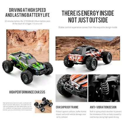 RC Off-Road Vehicle Model, 1/32 Scale 4WD Mini Electric 2.4G Remote Control High Speed Drift Off-Road, Mini Racing Drift Car for Adults - color: Green/802