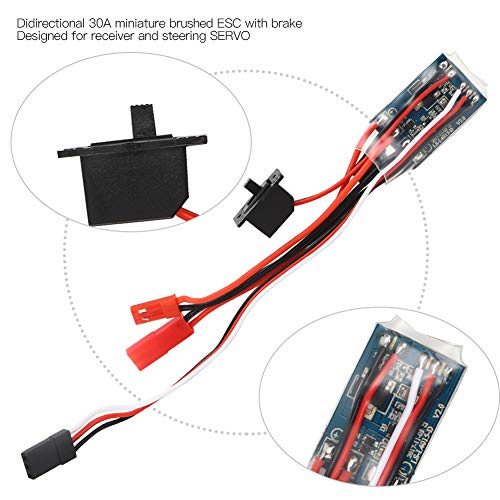 Brushless ESC, 30A Multiple Protection RC Speed Controller, Waterproof for 1/24 1/28 Scale RC Car Boat Racing Off-Road Water Sports Enthusiasts