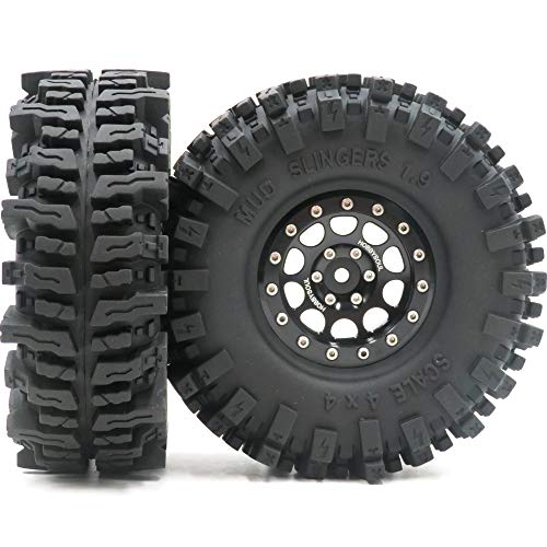 1.9 Beadlock wheels and tires 120mm Tall Soft Sticky 1.9 Mud Slingers T8 Tires & Aluminum Rims For RC 1/10 Crawler TRX4 SCX10 Gen8 Upgardes,HS700571