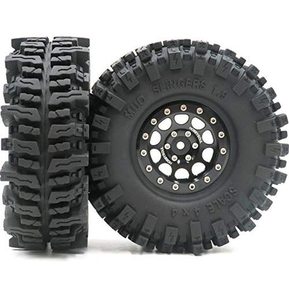 1.9 Beadlock wheels and tires 120mm Tall Soft Sticky 1.9 Mud Slingers T8 Tires & Aluminum Rims For RC 1/10 Crawler TRX4 SCX10 Gen8 Upgardes,HS700571