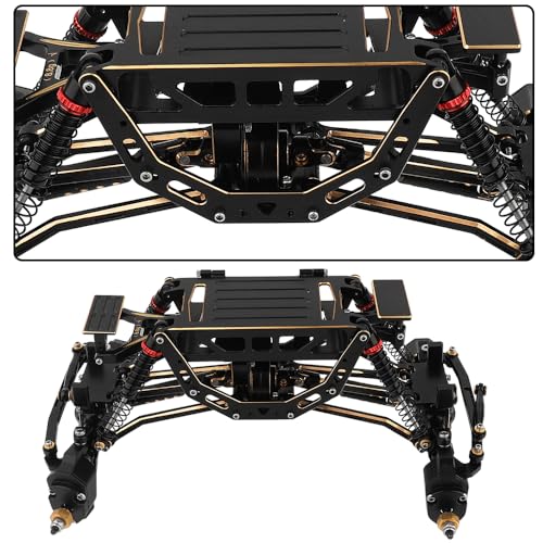 Brass Assembled Car Chasiss Frame Kit with Axles Bumper Gearbox for Axial 1/24 AX24 4WS XC Crawler Truck Model RC Upgrade Parts