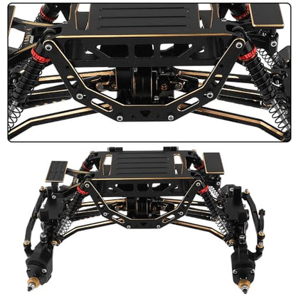 Brass Assembled Car Chasiss Frame Kit with Axles Bumper Gearbox for Axial 1/24 AX24 4WS XC Crawler Truck Model RC Upgrade Parts