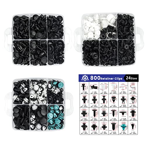 801pcs Car Push Retainer Clips with 24 Popular Push Pins for Auto Parts - Sizes - Blue Fastener Remover Tool for Toyota, GM, Ford, Honda, Acura, Chrysler - size: Car Clips 801PCS-Blue