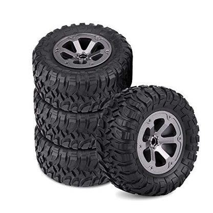 4pcs RC Crawler Tires, Rubber Plastic Wheel for 1/16 RC Car 1.0 C24 Upgrades