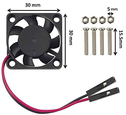 Easycargo Raspberry Pi Fan 30x30x7mm, Raspberry Pi Cooling Fan Brushless 3.3V 5V DC Quiet Fan for Raspberry Pi 3 B+, Pi 3 B, Pi 2, Pi B+, RetroFlag NESPI Case (30mmx30mmx7mm) - color: Black (2-Pack)