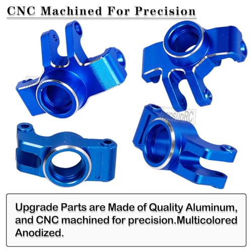 Upgrades Parts for 1/18 Granite Grom Mega 380 Brushed 4x4 Monster Truck RTR,Aluminum Front Steering Block Knuckles & C-Hubs Caster Blocks & Rear Hubs Hops Up,4PCS Navy Blue - color: Blue(4pcs)