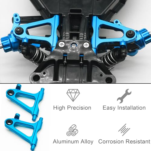 Aluminum Alloy Front & Rear Lower Suspension Arms Kit for Tamiya TT02 1/10 Scale on Road RC Car Upgrade Parts, High-Precision TT-02 Lower Arms Set, Includes TT02 Chassis Lower Front/Rear Arms & Screws - color: Blue, size: Front Rear Lower Suspension Arms