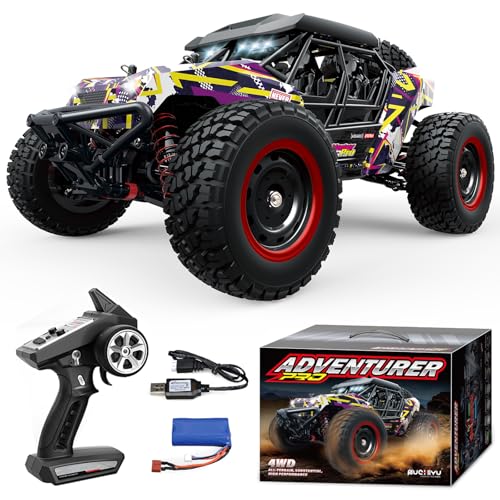 1/16 Brushless Fast RC Desert Car for Adults, Top Speed 37mph Electric Off-Road RC Monster Trucks, 4X4 Remote Control High Speed RC Car for Sand Land Hobby Toy Gifts SCY-16106PRO (Purple) - color: Pro-purple