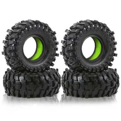 Lifehead 1.9 inch Silicone insert tires - All Terrain Pliable Rubber Tires for 1/10 RC Crawler Car TRAXXAS TRX4 TRX6 Axial SCX10 90046 90047 SCX10 III AXI03007 Tamiya CC01 YK4102/4.6" Outer Diameter - color: Green