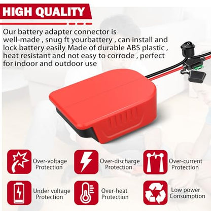 Power Wheels Adapter for Bauer 20V Battery,14 Gauge Wire Terminals with Fuse Protection, for Robotics & DIY Upgrades - style: 1pc for Bauer 20v