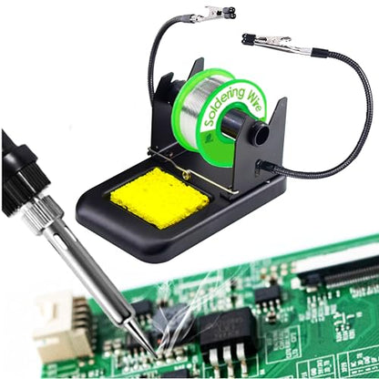 Soldering Iron Station Kit Digital Display Helping Hands 60 W 5 pcs Solder Tips, Solder Wire, Digital Multimeter °C/ºF Conversion, Standby/Sleep Mode, Calibration Support for Electricians from Plusivo