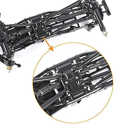 Aluminum Alloy Skid Plate for 1/24 Axial SCX24 RC Crawler Car Upgrades Transmissions Center Gearbox Protective Plate (Black) - color: Black