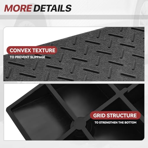 Rubber Curb Ramp, 4.3" Rise Height - Sidewalk & Driveway Access for Forklift, Car, SUV, Wheelchair, Bike - Threshold Bridge Ramp for Warehouse & Garage - size: 4.3" Rise